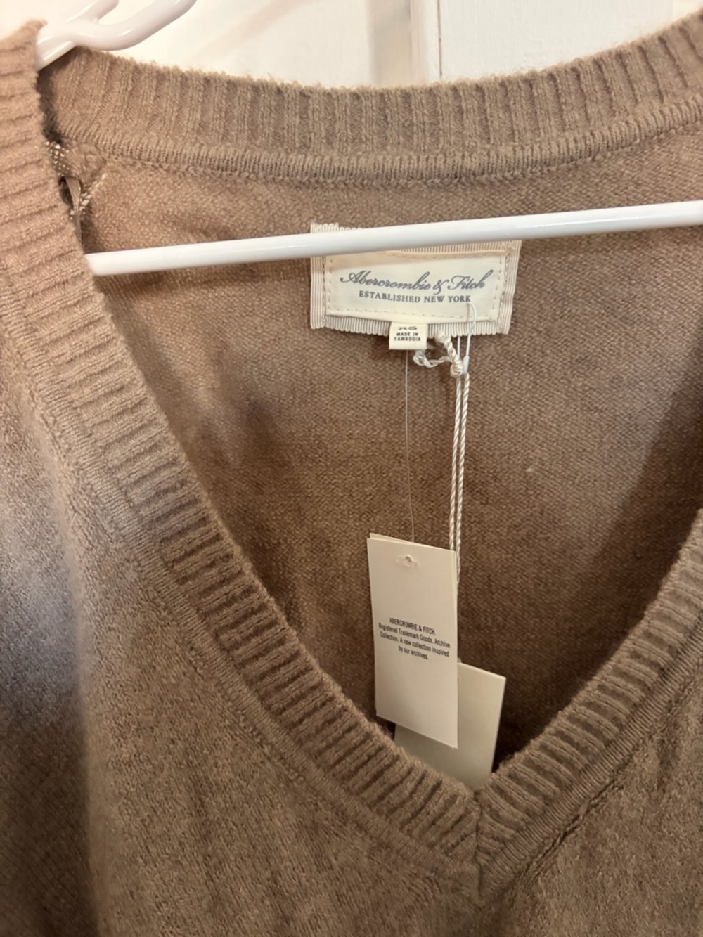 Abercrombie Archive Collection Merino Wool-Blend V-Neck Sweater
